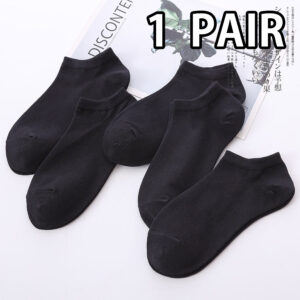 (1 PAIR) Cotton Socks Low Mid Ankle Sock Men Women  Black  Stoking Office School Sport Breathable Casual