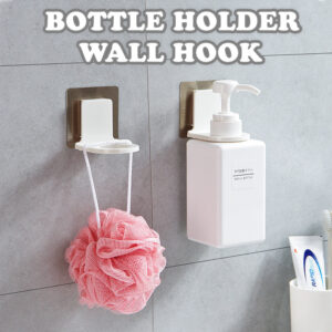 Home Bathroom Rack Useful Shampoo Shower Gel Bottle Holder Hand Soap Wall Hook Hanging Mounted Sticky