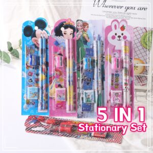 5 in 1 Kids Stationary Stationery Set School Student Birthday Present Gift Set Pencil Door Gift