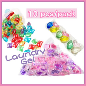 (10 PCS/PACK) Washing Laundry Gel 3 IN 1 Scent Beads Magic Detergent Softener Gel Condensation Lasting Fragrance