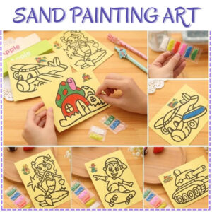 Colorful Sand Painting Drawing Handmade Sand Art Cards DIY Color Art Paper Children Kids Toy Creative Hand Craft