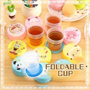 Cartoon Folding Cup Travel Collapsible Children Plastic Drinking Cup Portable Picnic Reusable Outdoor Water Bottle