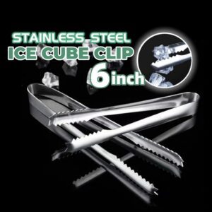 (15cm) Ice Cube Clip Stainless Steel Tongs Bread Gripper Food Kitchen Gadget Barbecue Clip Ice Clamp Clipper Sugar Tong