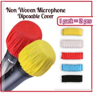 (1 PACK = 2 PCS) Non Woven Disposable Microphone Cover Color Mic Covers Karaoke KTV Hygiene Cap Recording Studio