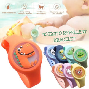 (1 PCS) Children's Anti Insect Mosquito Repellent Bracelet Cartoon Watch With Flash Glowing Light Silicone Band