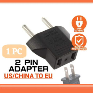 (2 PIN Adapter) Converter US Input to EU Malaysia Travel Household Output Round Plug Socket China Plug To Malaysia Plug