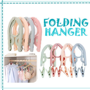(1 PCS) Folding Hanger Portable Travel Foldable Plastic Hanger Non-slip Hanger Wardrobe Clothes Magic Drying Rack