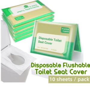 (1 pack) Flushable Disposable Toilet Seat Cover Paper One Time Toilet Bowl Pad Travel Portable Cover Public Daily Use