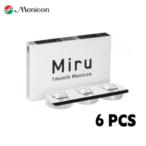 (6 PCS) Miru 1 Month Silicone Clear Lenses Monthly Disposable Contact Lens