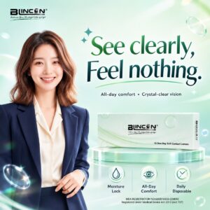 (10 PCS) Blincon Daily Clear Contact Lens Daily Disposable Soft Lens
