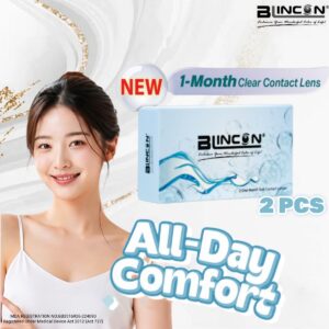 (2 PCS) Blincon 1 Month Clear Contact Lens Monthly Disposable Soft Lens